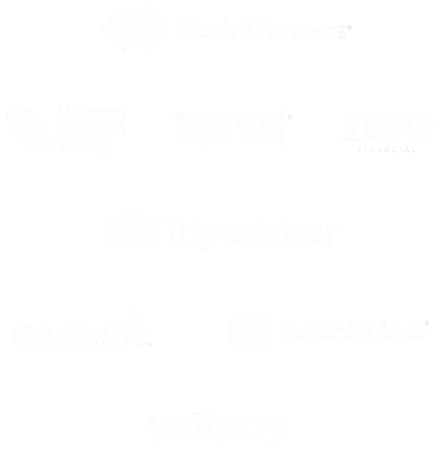 HealthPartners, Norman Disney & Young, TSYS, Neo Financial, Tripadvisor, Garmin, Workrise, Yetipay