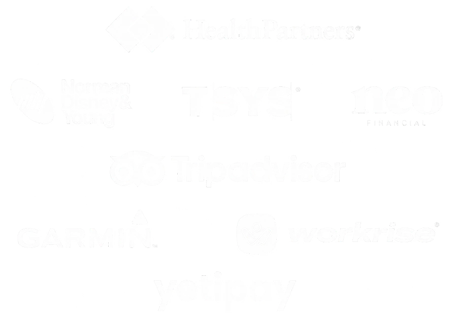 HealthPartners, Norman Disney & Young, TSYS, Neo Financial, Tripadvisor, Garmin, Workrise, Yetipay